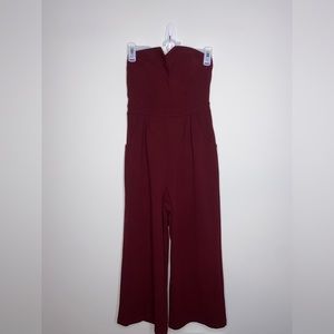 Maroon jumpsuit v shape